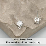 18k Rhodium Plated Copper Zircon Charms DIY Earrings 10pcs