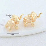 14K Brass Elephant Charms Pendants for DIY Jewelry Making