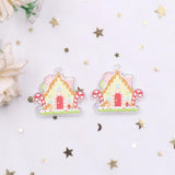 CN Gingerbread House Print Earrings Christmas Jewelry