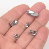 10pcs Stainless Steel Twisted Flower Spacer Loose Bead DIY Bracelets Necklace
