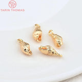 10PCS 4.8x9MM 24K Plated Brass Conch Charms Pendants DIY Jewelry Findings