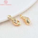 10PCS 4.8x9MM 24K Plated Brass Conch Charms Pendants DIY Jewelry Findings