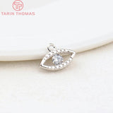 4PCS 6.5x12.5MM 24K Plated Oval Eye Charms for Jewelry Making
