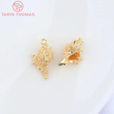 6PCS 9x14MM 24K Brass Conch Charms Pendants for DIY Jewelry Making