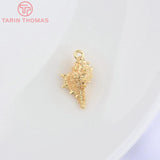 6PCS 9x14MM 24K Brass Conch Charms Pendants for DIY Jewelry Making