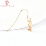 10PCS 24K Brass Zircon Flower Earring Hooks Jewelry Findings