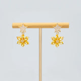 18k Rhodium Plated Copper Zircons Charms, Hand Made, DIY Earrings