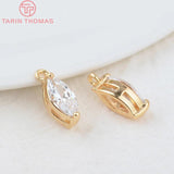 7x9MM 24K Brass Zircon Oval Spacer Beads Bracelet DIY Jewelry Accessories
