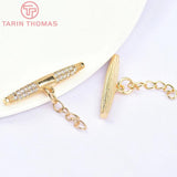 2PCS 14MM 24K Brass Zircon Circle Charms Pendants DIY Jewelry Findings