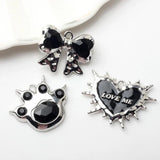 10Pcs Retro Bowknot Cat Paw Charms for DIY Earrings Bracelets