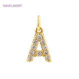 18K Plated Brass Zircon Letters Pendant for Jewelry Making