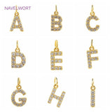18K Plated Brass Zircon Letters Pendant for Jewelry Making