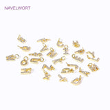 18K Plated Brass Zircon Letters Pendant for Jewelry Making