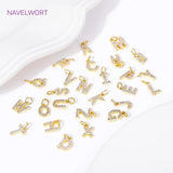 18K Plated Brass Zircon Letters Pendant for Jewelry Making