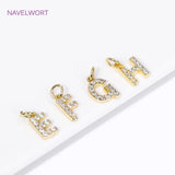 18K Plated Brass Zircon Letters Pendant for Jewelry Making