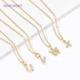 18K Plated Brass Zircon Letters Pendant for Jewelry Making