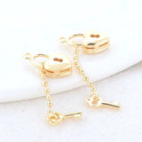 7.5MM 14K Brass Heart & Key Charms Pendants Jewelry Making Supplies DIY