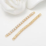 4PCS 30MM 14K Brass Zircon Earrings DIY Jewelry Findings