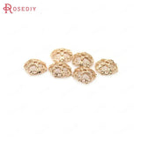 30PCS 9MM 24K Silver Brass Cross Beads Caps Tassel Caps