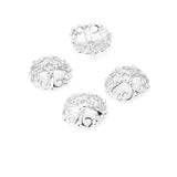 30PCS 9MM 24K Silver Brass Cross Beads Caps Tassel Caps
