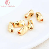 20PCS 4.5x8MM Hole 1.5MM 24K Brass Spacer Beads for Bracelet Making