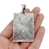 2pcs Tibetan Silver Tree Rectangle Stone Charms Pendants Necklace Jewelry Making