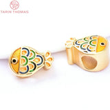6PCS 24K Brass Dripping Charms Beads for DIY Jewelry Making