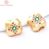 6PCS 24K Brass Dripping Charms Beads for DIY Jewelry Making