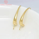 10PCS 24K Plated Brass Half Hole Beads Earring Hooks