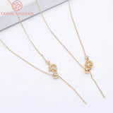2PCS 1MM 24K Plated Brass Necklace Bracelet Chains DIY Jewelry Findings