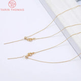2PCS 1MM 24K Plated Brass Necklace Bracelet Chains DIY Jewelry Findings