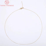 2PCS 1MM 24K Plated Brass Necklace Bracelet Chains DIY Jewelry Findings