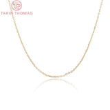 2PCS 1MM 24K Plated Brass Necklace Bracelet Chains DIY Jewelry Findings