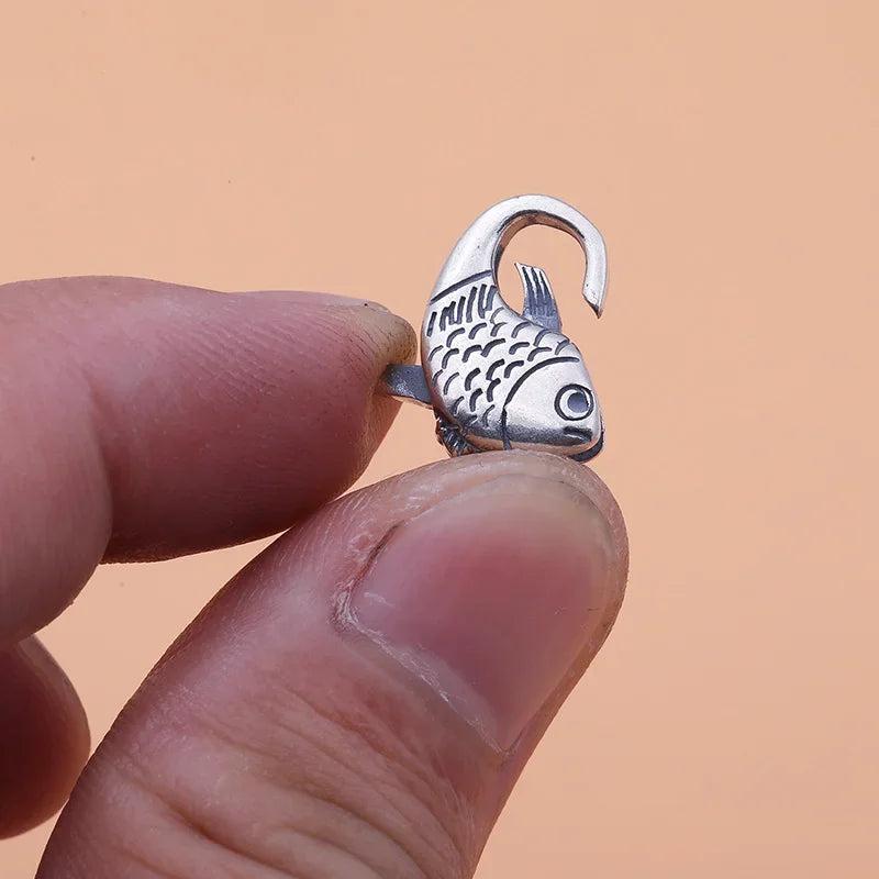 925 Sterling Silver DIY Jewelry Fish Buckle Spring Bracelet Necklace Finish