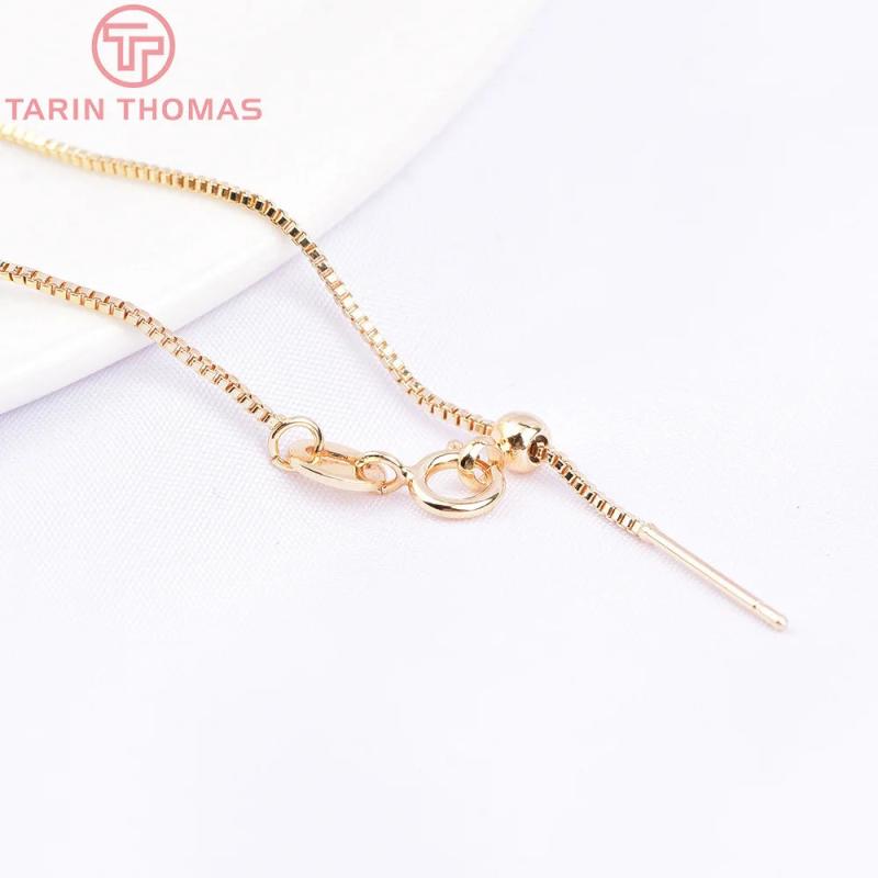 2PCS 80MM 24K Brass Finished Bracelet Chain High Jewelry Making Findings