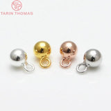200PCS 4MM Zinc Alloy Round Ball Charms Chains End Beads Diy Jewelry Findings