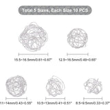 50Pcs 304 Stainless Steel Bead Cages Wire Spacer Crystal Stone Holder Charm