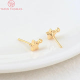 20PCS 5.5MM Hole 1MM 24K Brass Star Stud Earrings DIY Jewelry Findings