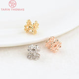 12PCS 5x6.4MM Brass Spacer Beads 24K Plated Flower DIY Jewelry Accessories