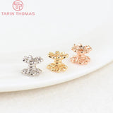 12PCS 5x6.4MM Brass Spacer Beads 24K Plated Flower DIY Jewelry Accessories