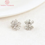 12PCS 5x6.4MM Brass Spacer Beads 24K Plated Flower DIY Jewelry Accessories