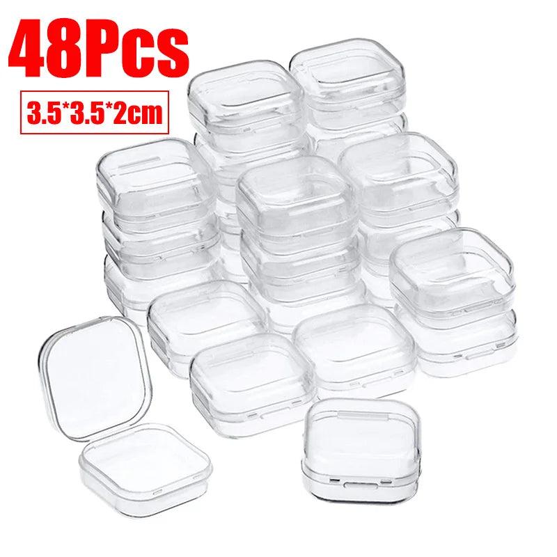 6 Mini Plastic Storage Containers Portable Pill Holder Jewelry Organizer