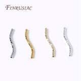 18K Plated S Shape Brass Tube Beads Connector for Jewelry Making