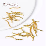 18K Plated S Shape Brass Tube Beads Connector for Jewelry Making