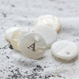 Natural Shell Alphabet Charm - Round 11mm