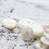 Natural Shell Alphabet Charm - Round 11mm