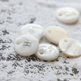 Natural Shell Alphabet Charm - Round 11mm