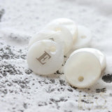 Natural Shell Alphabet Charm - Round 11mm