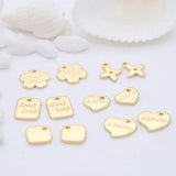 14k Plated Brass Flower Heart Pendants Charms for Jewelry Making DIY