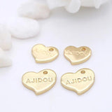 14k Plated Brass Flower Heart Pendants Charms for Jewelry Making DIY